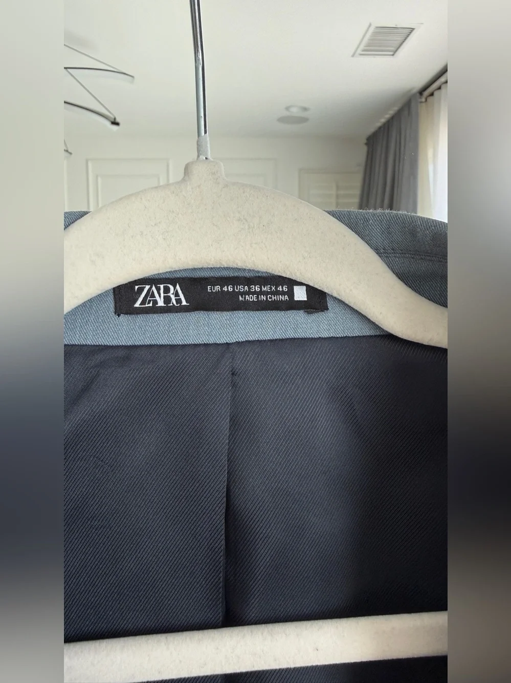 Zara Men's Light Gray Blazer Jacket Suit